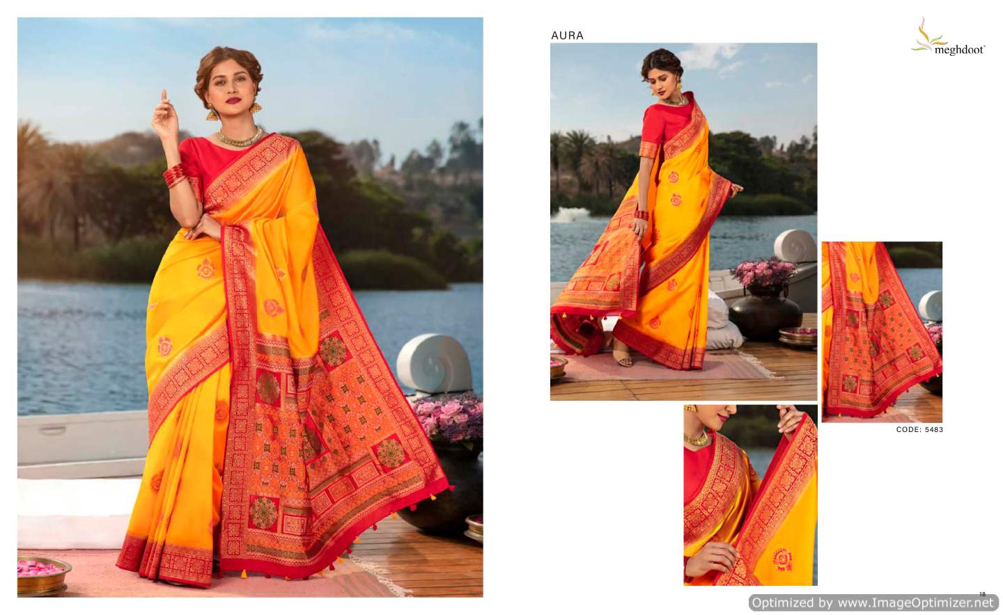 Meghdoot Aura New Fancy Ethnic Wear Handloom Silk Designer Saree Collection